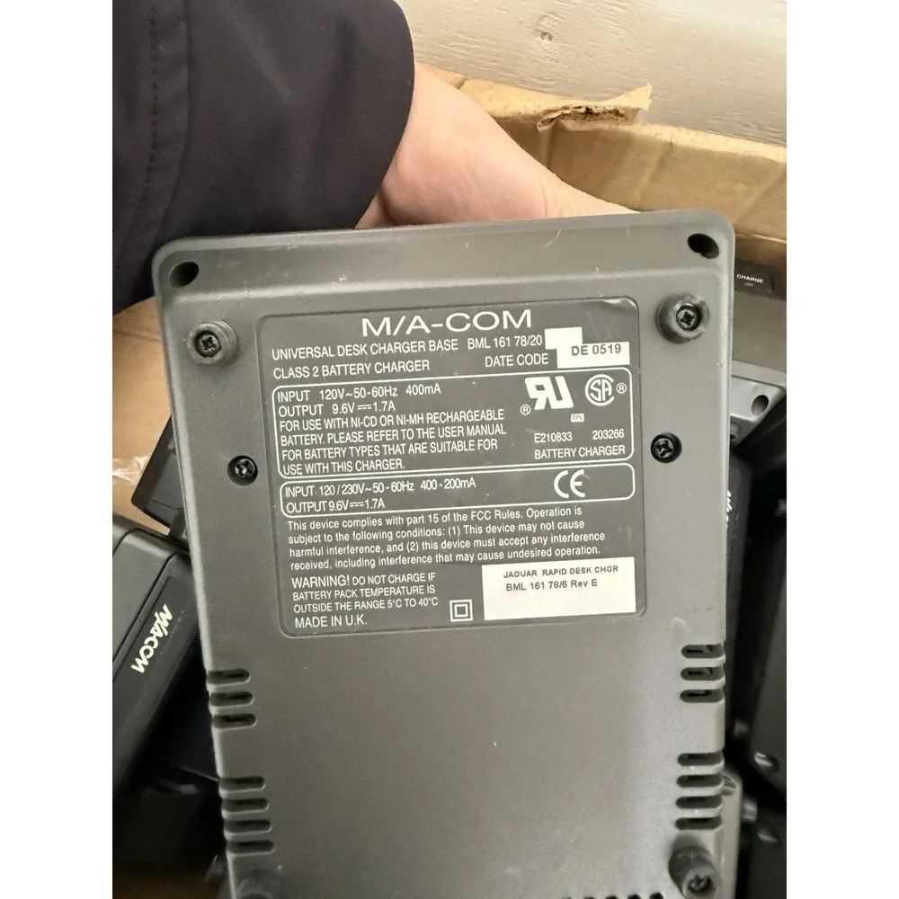 Lot Of 10 M/A-COM P7100 P7200 JAGUAR RAPID BATTERY DESKTOP CHARGER BML 161 78/20